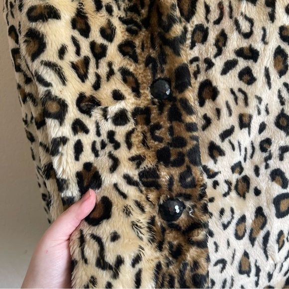 Y2K Cherokee Faux Fur Leopard Mobwife Jacket Retro Womens Size Medium - Picture 4 of 9
